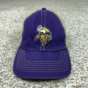 Minnesota Vikings Hat Cap Snap Back Mens One Size Purple NFL '47 Trucker Logo‎